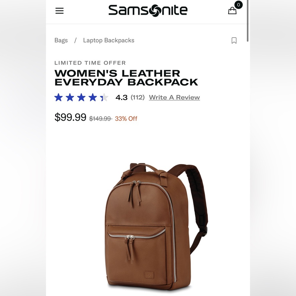 Samsonite Women’s Leather Everyday Back Pack